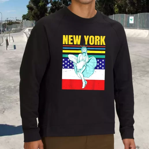 Streetwear Sweatshirt Statue Of Liberty New York Retro America Army Veterans Day Gifts 1