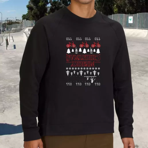 Streetwear Sweatshirt Upside Down Stranger Things Merry Christmas Xmas Life Sweater 1
