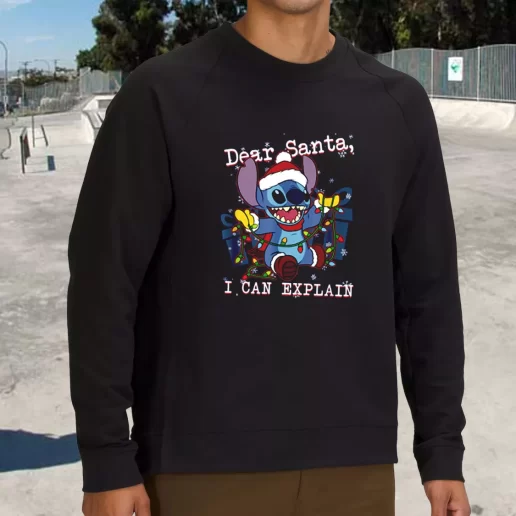 Streetwear Sweatshirt ilo and Stitch Christmas Dear Santa I Can Explain Xmas Life Sweater 1