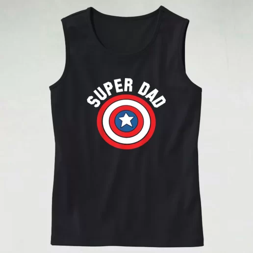 Super Dad Captain America Shield Dad Gym Tank Top 1