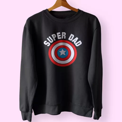 Super Dad Captain America Shield Funny Father Day Sweatshirt 1