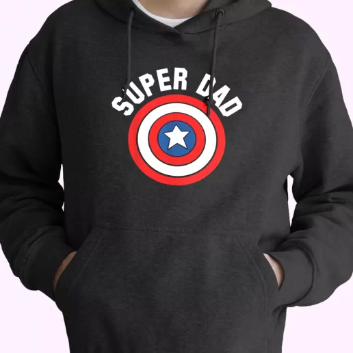 Super Dad Captain America Shield Hoodie Father Day Gift 1