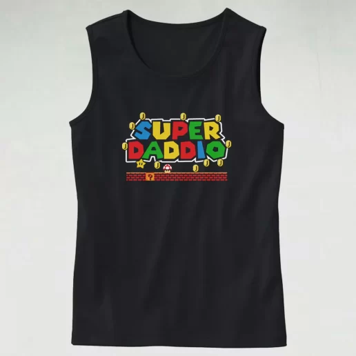 Super Daddio Mario Style Dad Gym Tank Top 1