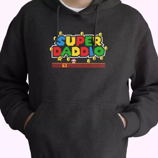 Super Daddio Mario Style Hoodie Father Day Gift 1