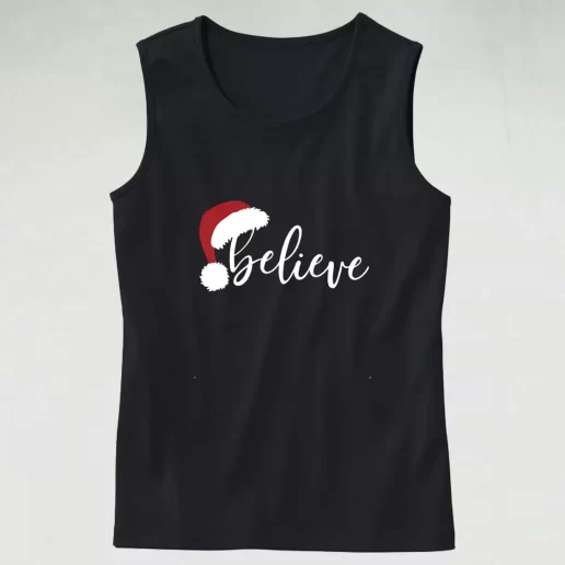 Tank Top Believe Santa Hat Tank Top Xmas Idea 1