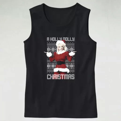 Tank Top Dolly Parton Holly Dolly Christmas Tank Top Xmas Idea 1