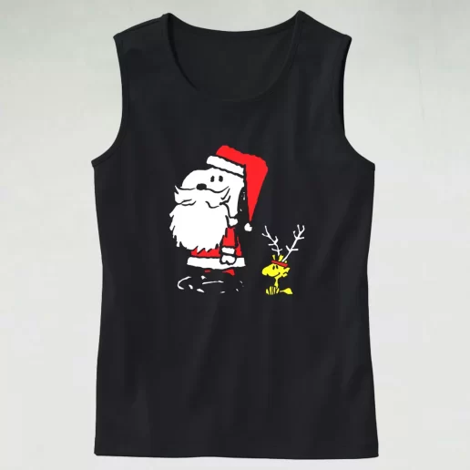 Tank Top Peanuts Snoopy and Woodstock Santa Antlers Tank Top Xmas Idea 1