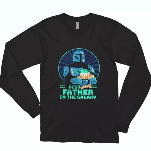 The Mandalorian And Grogu Best Father In The Galaxy Long Sleeve T Shirt Gift 1