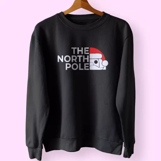 The NORTH POLE Santa Christmas Sweatshirt Xmas Outfit 1