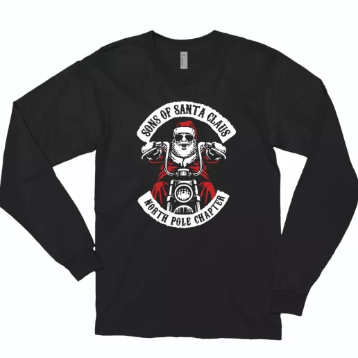 The North Pole Chapter Biker Christmas Long Sleeve T Shirt Xmas Gift 1