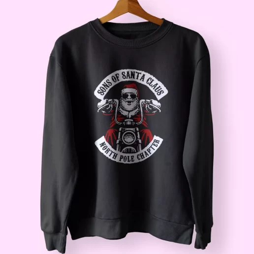 The North Pole Chapter Biker Christmas Sweatshirt Xmas Outfit 1