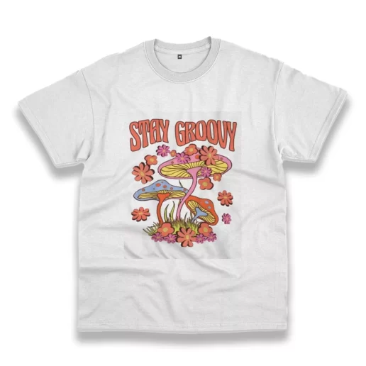 Trippy Mushroom Stay Groovy Funny Christmas T Shirt 1