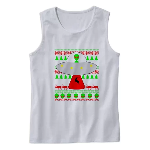 Ufo Alien Ugly Christmas Gym Christmas Tank Top 1