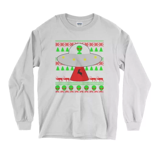 Ufo Alien Ugly Christmas Long Sleeve T Shirt Christmas Outfit 1
