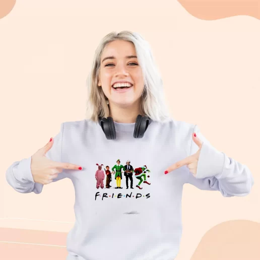 Ugly Sweatshirt Friends Christmas Movie Watching Xmas Day Outfit 1