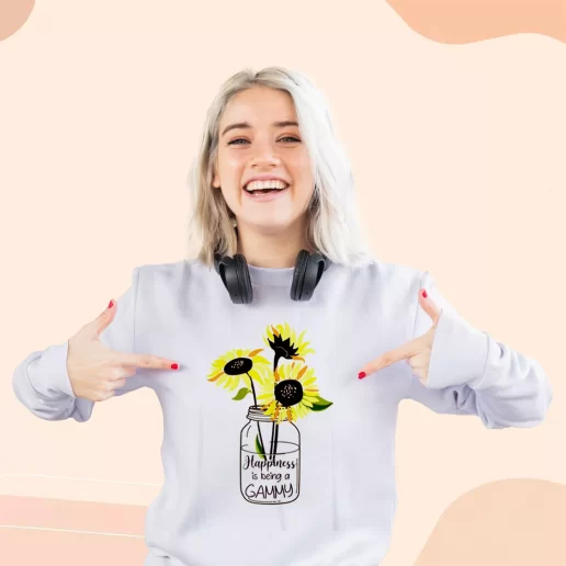 Ugly Sweatshirt Happiness Is Being Gammy Life Sunflower Gift For Earth Day 1