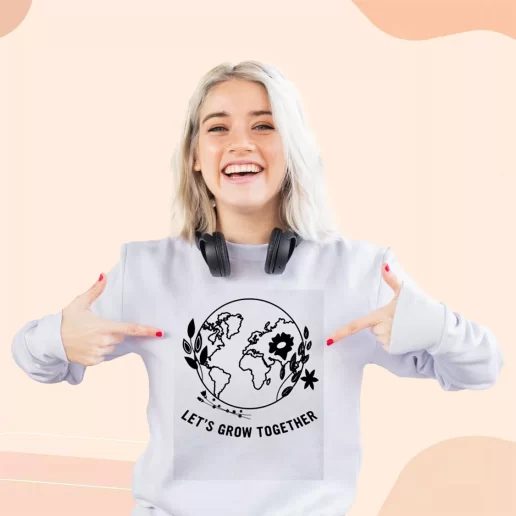 Ugly Sweatshirt Lets Grow Together Gift For Earth Day 1