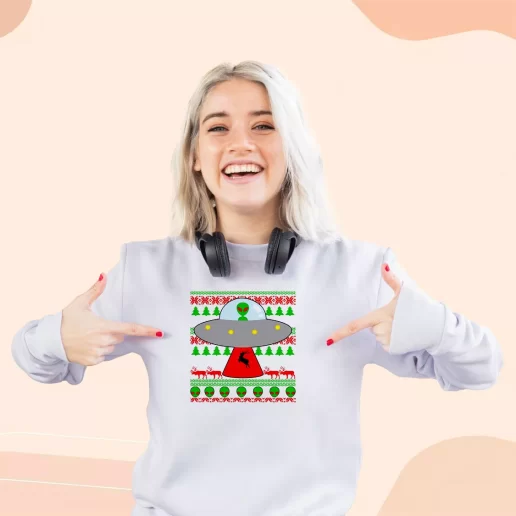 Ugly Sweatshirt Ufo Alien Ugly Christmas Xmas Day Outfit 1