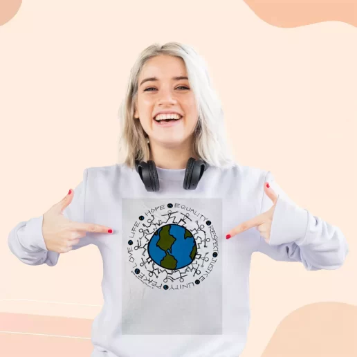 Ugly Sweatshirt Vintage Justice Equality Unity Peace Earth Gift For Earth Day 1