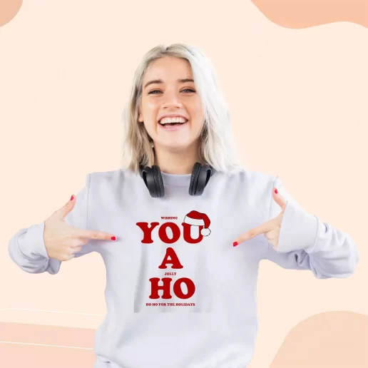 Ugly Sweatshirt Wishing You A Jolly Ho Xmas Day Outfit 1