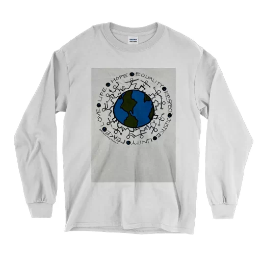 Vintage Justice Equality Unity Peace Earth Day Long Sleeve T Shirt 1