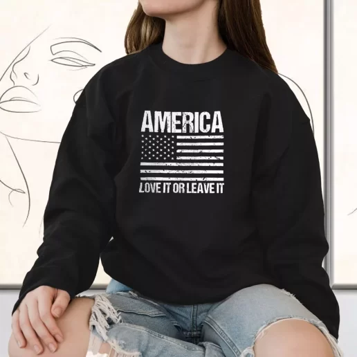 Vintage Sweatshirt America Love it or Leave It Bulk Veterans Day Gifts 1