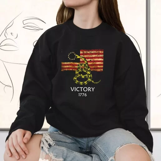 Vintage Sweatshirt Betsy Ross Flag American Victory 1776 Bulk Veterans Day Gifts 1