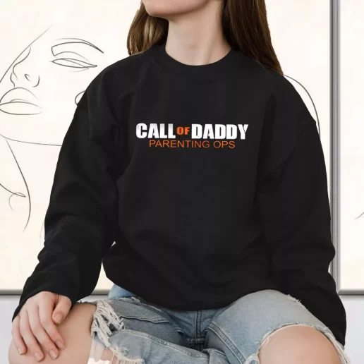 Vintage Sweatshirt Call Of Daddy Parenting Ops Cod Gift for Father Day From Daughter 1