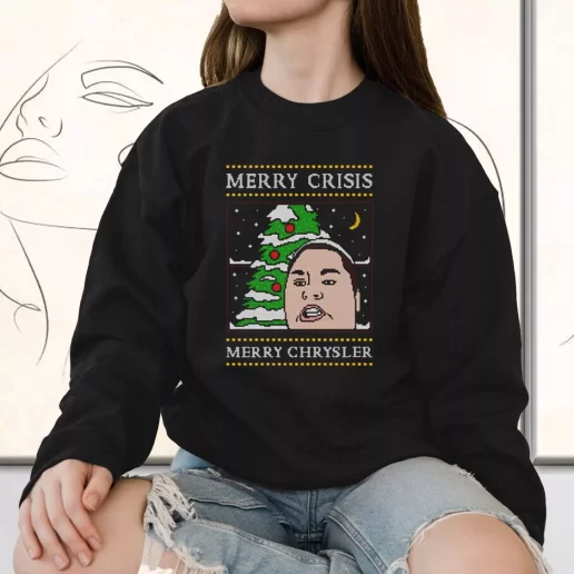 Vintage Sweatshirt Christine Sydelko Merry Crimus Crisis Chrysler Christmas Holiday Xmas Outfits 1