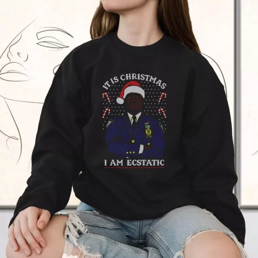 Vintage Sweatshirt Christmas Captain Raymond Holt I Am Ecstatic Holiday Xmas Outfits 1