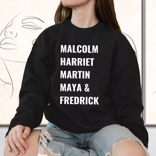 Vintage Sweatshirt Civil Rights Icons Malcolm Harriet Martin Maya Fredrick 1