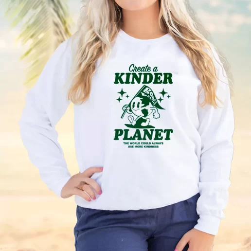 Vintage Sweatshirt Create A Kinder Planet Earth Day Idea 1