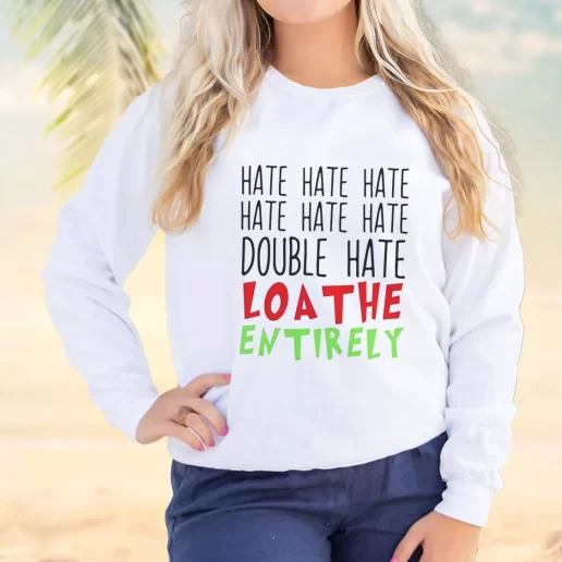 Vintage Sweatshirt Double Hate Loa The Entirely Plus Size Christmas Sweater 1