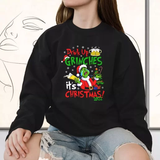 Vintage Sweatshirt Drink Up Grinches Its Christmas Holiday Xmas Outfits 1