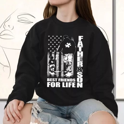 Vintage Sweatshirt Father And Son Best Friends For Life Gift for Father Day From Daughter 1