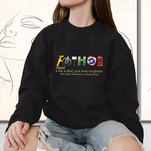 Vintage Sweatshirt Fathor Noun Like A Dad Gift for Father Day From Daughter 1