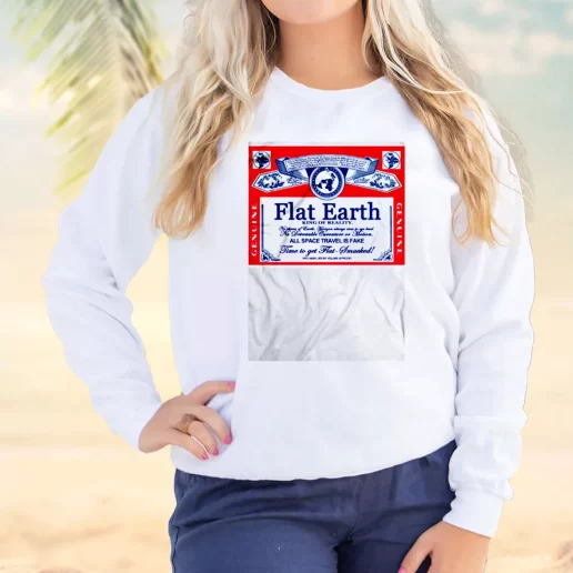 Vintage Sweatshirt Flat Earth King Of Reality Earth Day Idea 1