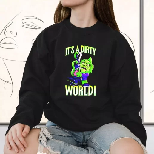 Vintage Sweatshirt Grinch Its A Dirty World Holiday Xmas Outfits 1