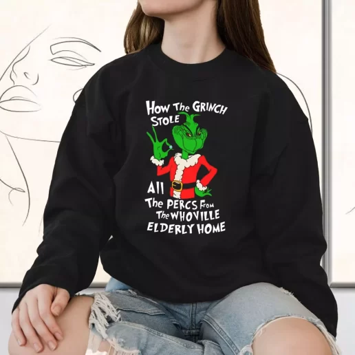 Vintage Sweatshirt How The Grinch Stole All The Perces Shirt Holiday Xmas Outfits 1