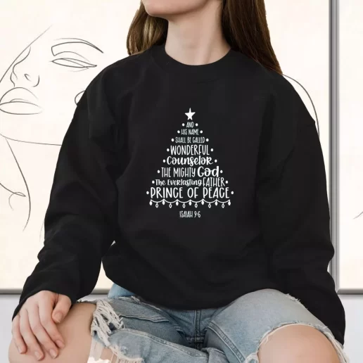 Vintage Sweatshirt Jesus Quotes Isiah On Bible Holiday Xmas Outfits 1