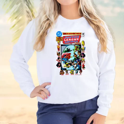 Vintage Sweatshirt Justice League Crisis On Earth Earth Day Idea 1