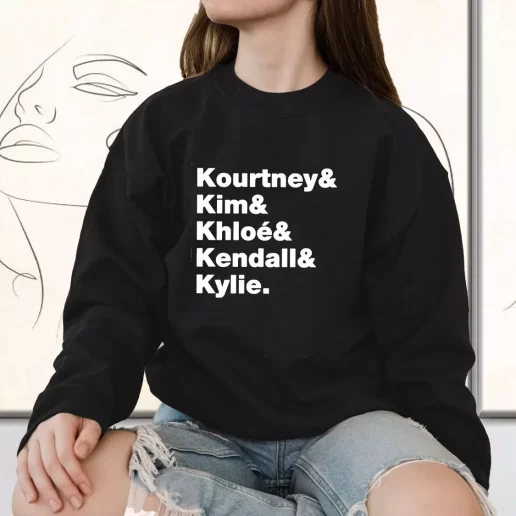 Vintage Sweatshirt Kourtney Kim Chloe Kendall And Kylie Family 1