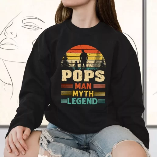 Vintage Sweatshirt Pops The Man The Myth The Legend Sunset Gift for Father Day From Daughter 1