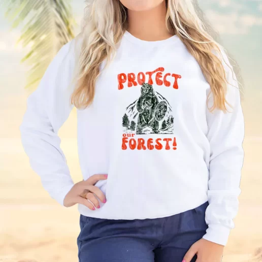 Vintage Sweatshirt Protect Our Forest Earth Day Idea 1