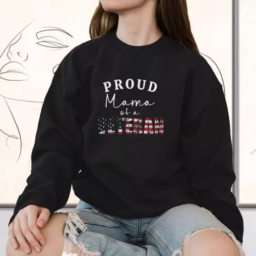 Vintage Sweatshirt Proud Mama Of A Veteran Bulk Veterans Day Gifts 1