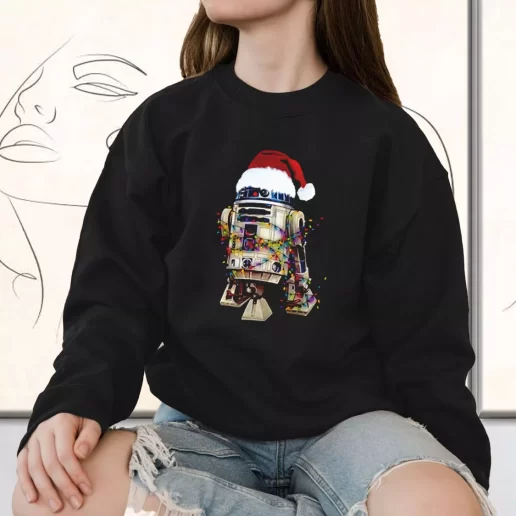 Vintage Sweatshirt R2D2 Christmas Lights Holiday Xmas Outfits 1