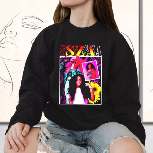 Vintage Sweatshirt SZA Girl Rapper 90s Bootleg Retro 1