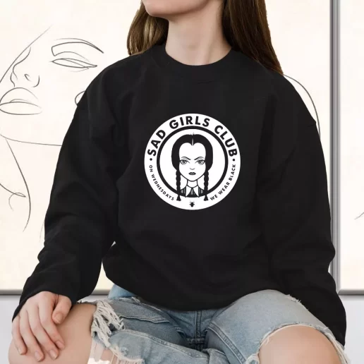 Vintage Sweatshirt Sad Girls Club Wednesday Addams 1