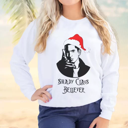 Vintage Sweatshirt Shady Claus Believer Plus Size Christmas Sweater 1