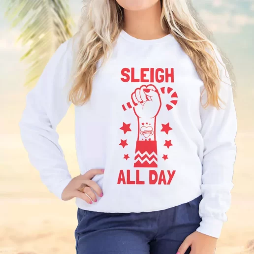 Vintage Sweatshirt Sleigh All Day Plus Size Christmas Sweater 1